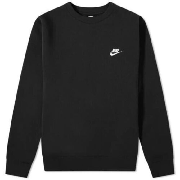 Nike BV2662 015 Men's Sz M Black Sportswear Club Fleece Crewneck Sweatshirt - Picture 7 of 7